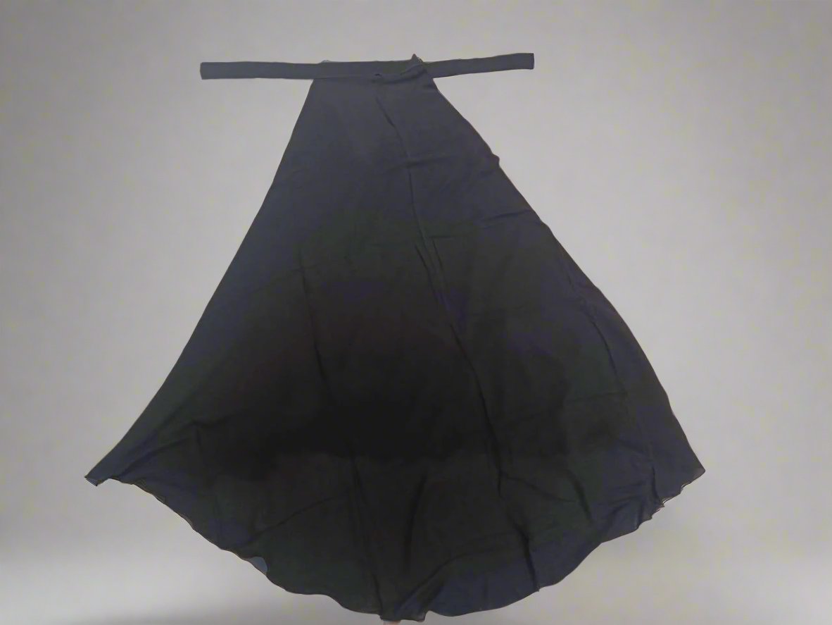 Chiffon Double-Layer Buttoned Jilbab, Black