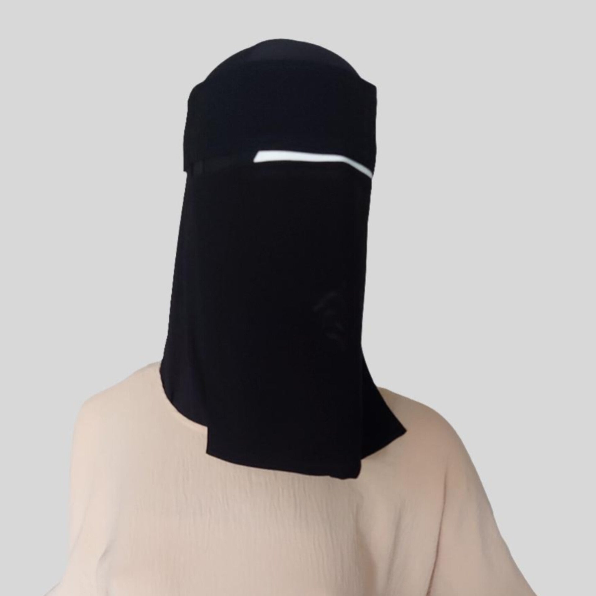 Short Saudi Niqab With Soft Headband
