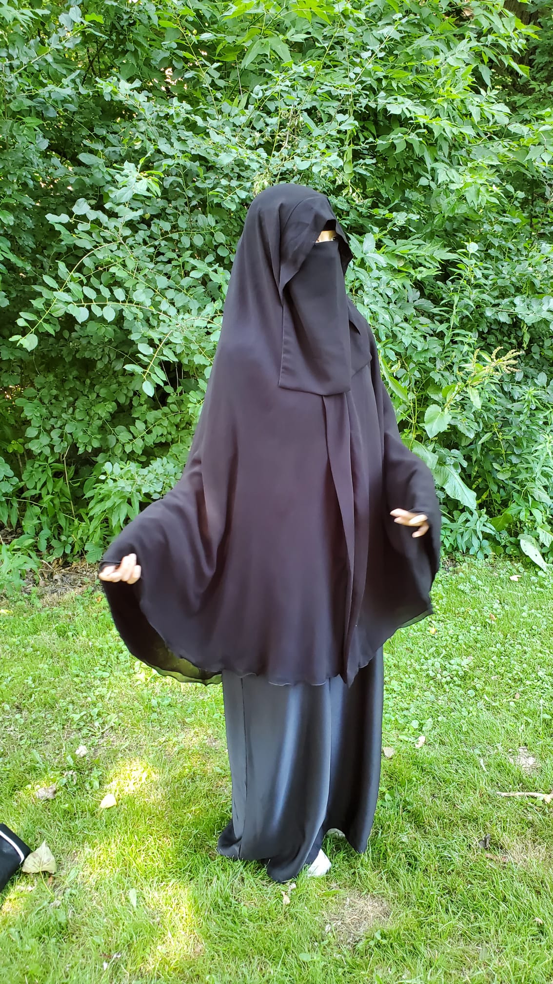 Premium Chiffon Double-Layer Buttoned Jilbab with Elastic | Ghashwa Style