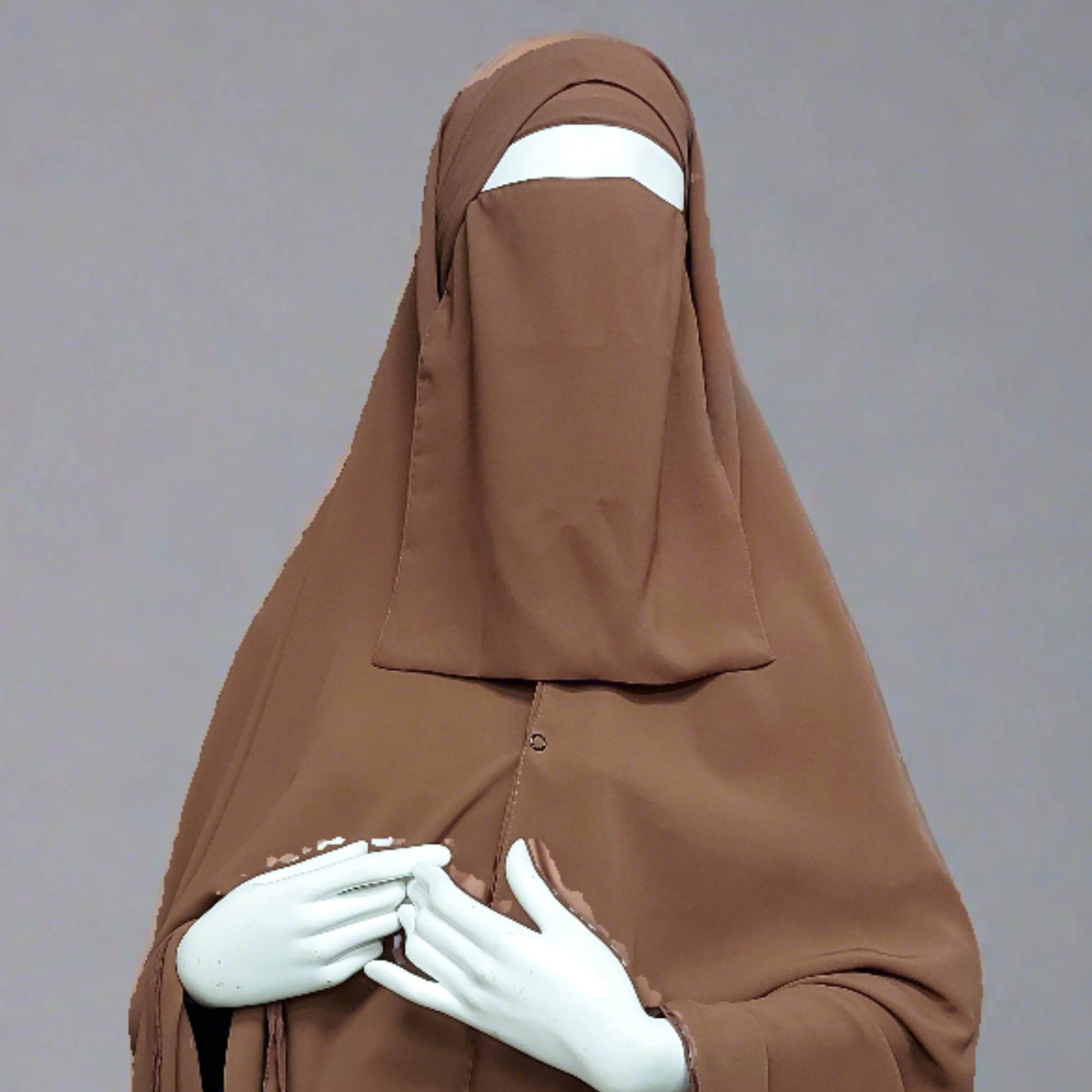 Premium Chiffon Double-Layered Buttoned Jilbab with Back Tie