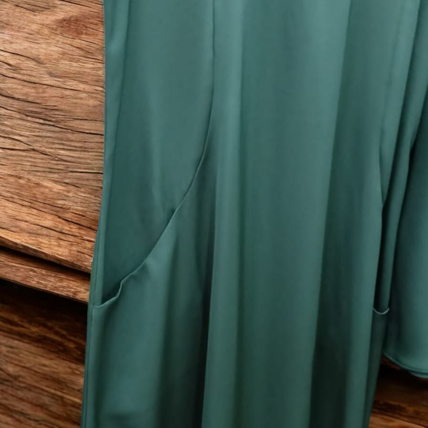Forest Green Nida Closed Abaya With Matching Hijab
