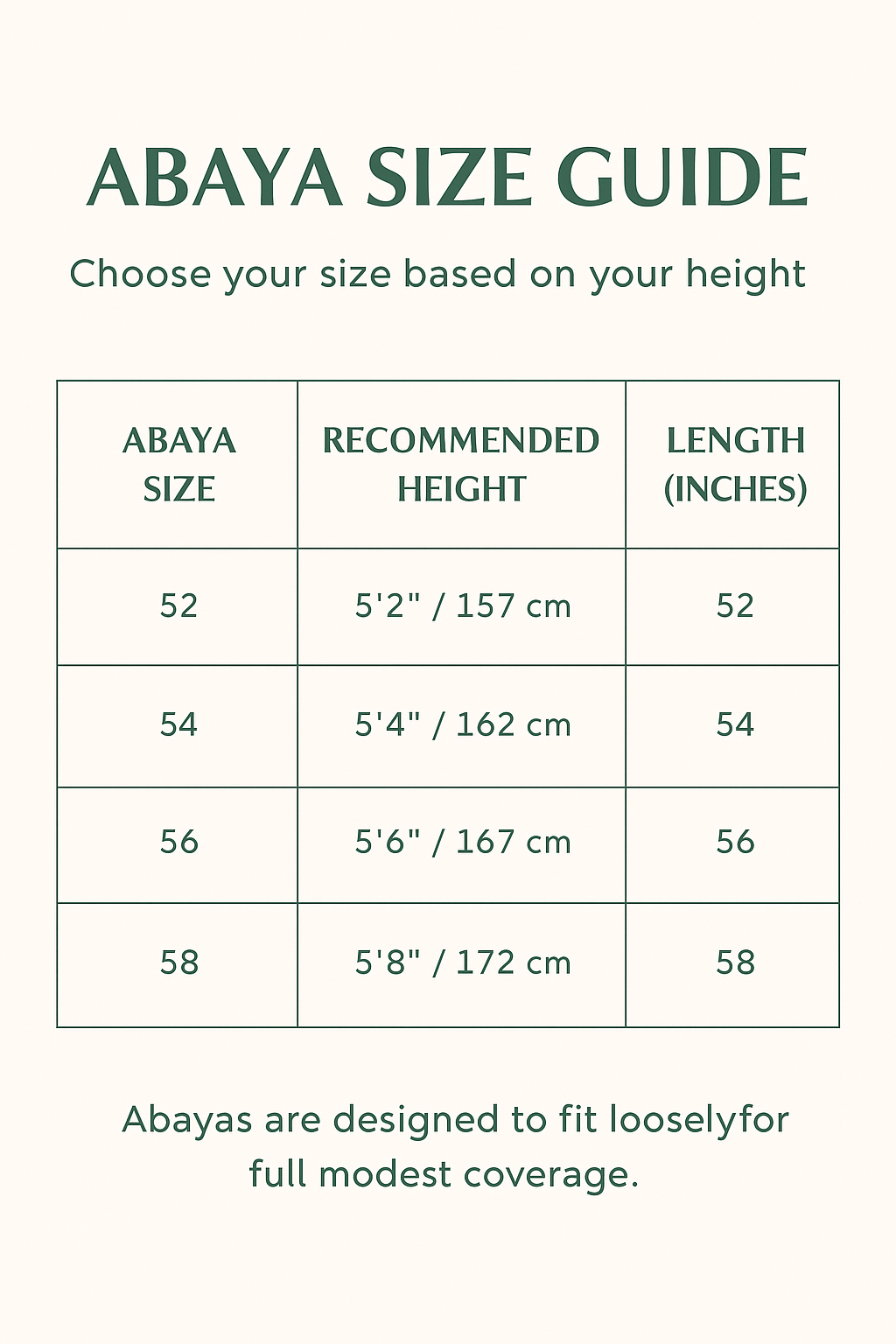 Forest Green Nida Closed Abaya With Matching Hijab