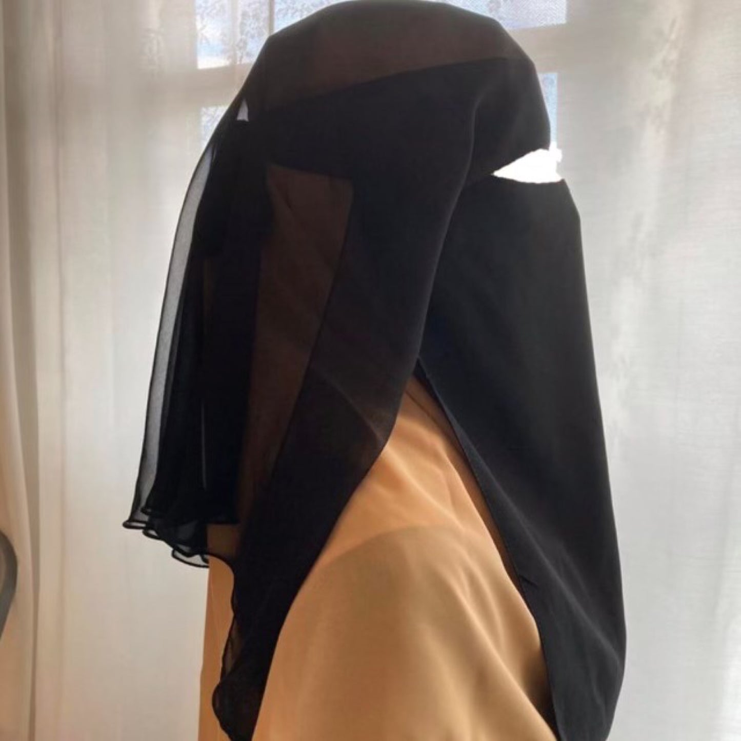 Niqab With One Layer Medium Length Veil