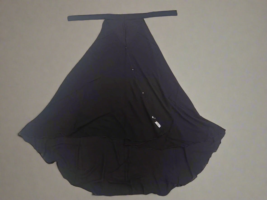Chiffon Double-Layer Buttoned Jilbab, Black