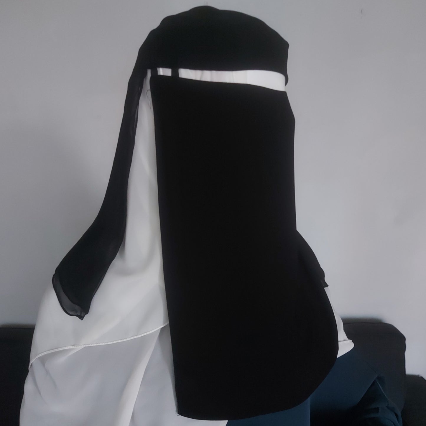 Niqab with double layers extra long veilĺ