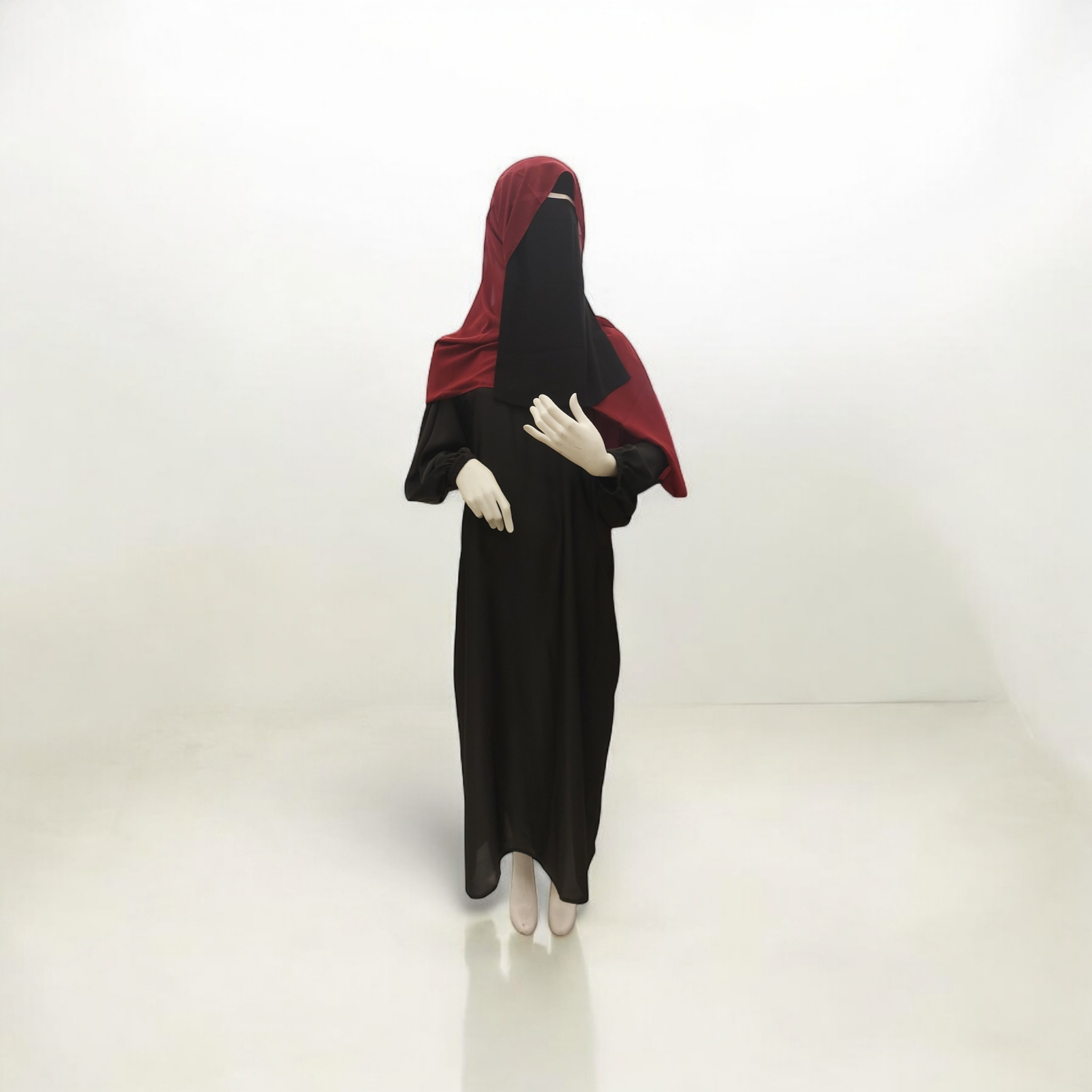 Black Closed Abaya With Pockets