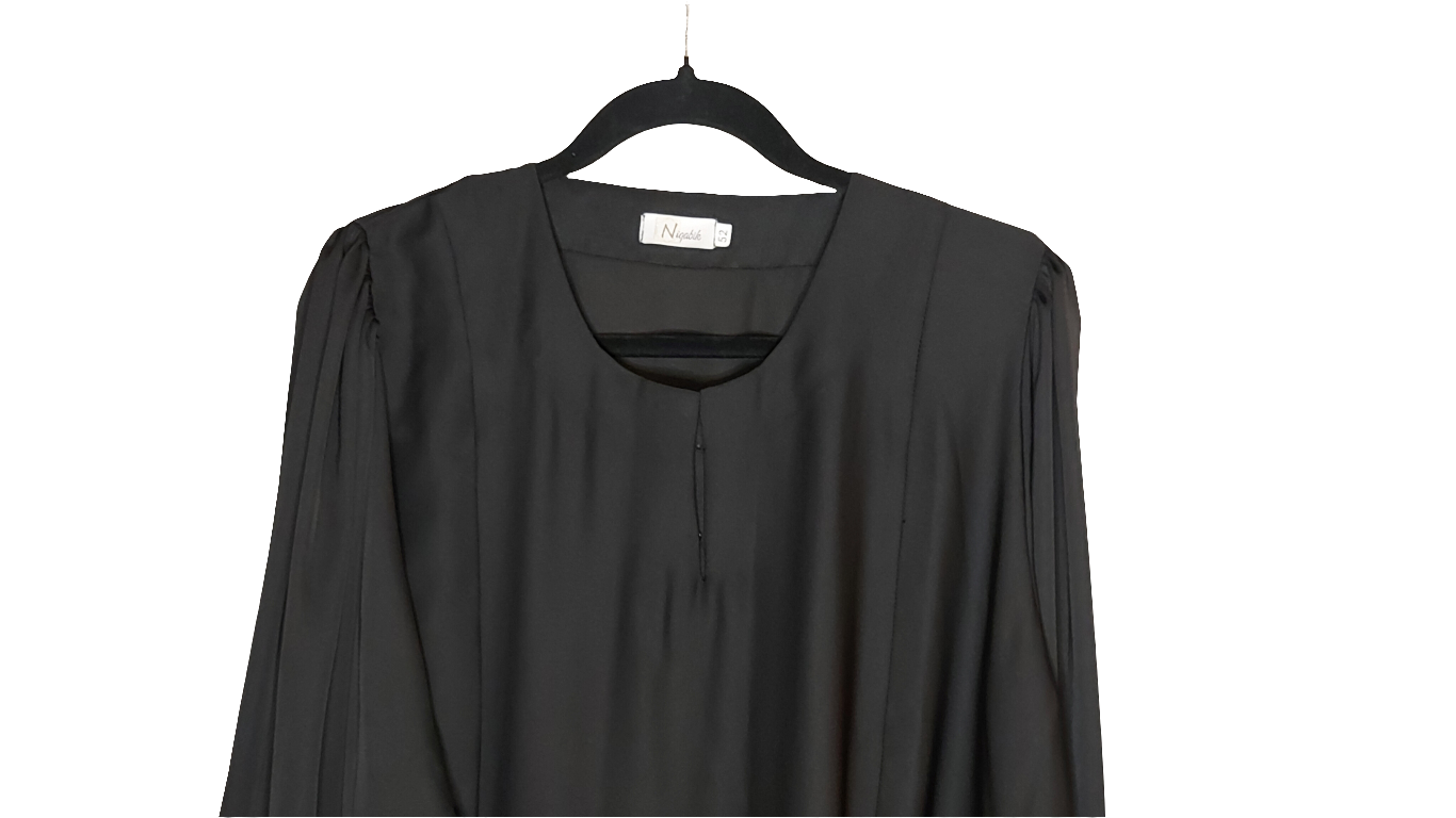 Black Closed Abaya With Pockets