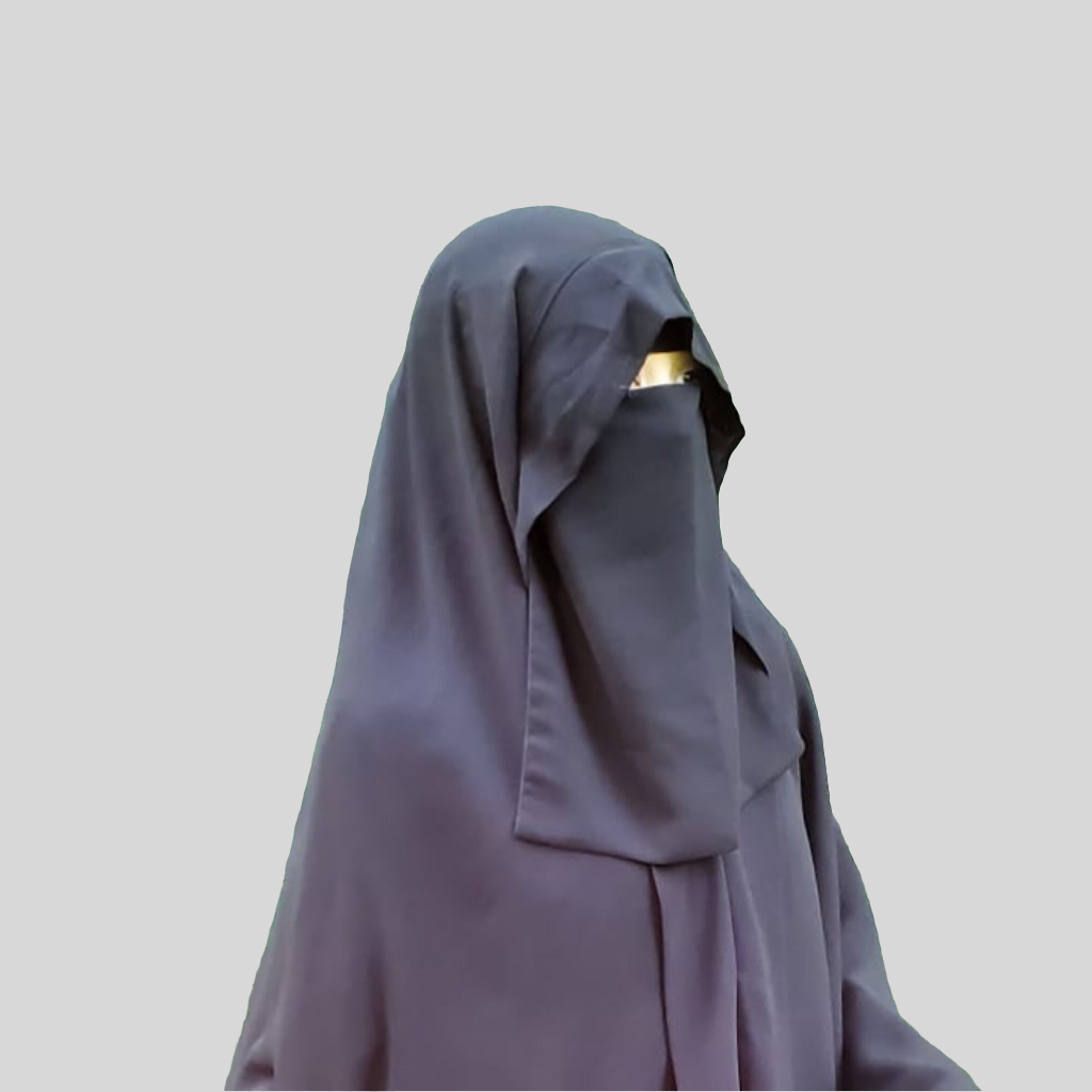 Premium Chiffon Double-Layer Buttoned Jilbab with Elastic | Ghashwa Style