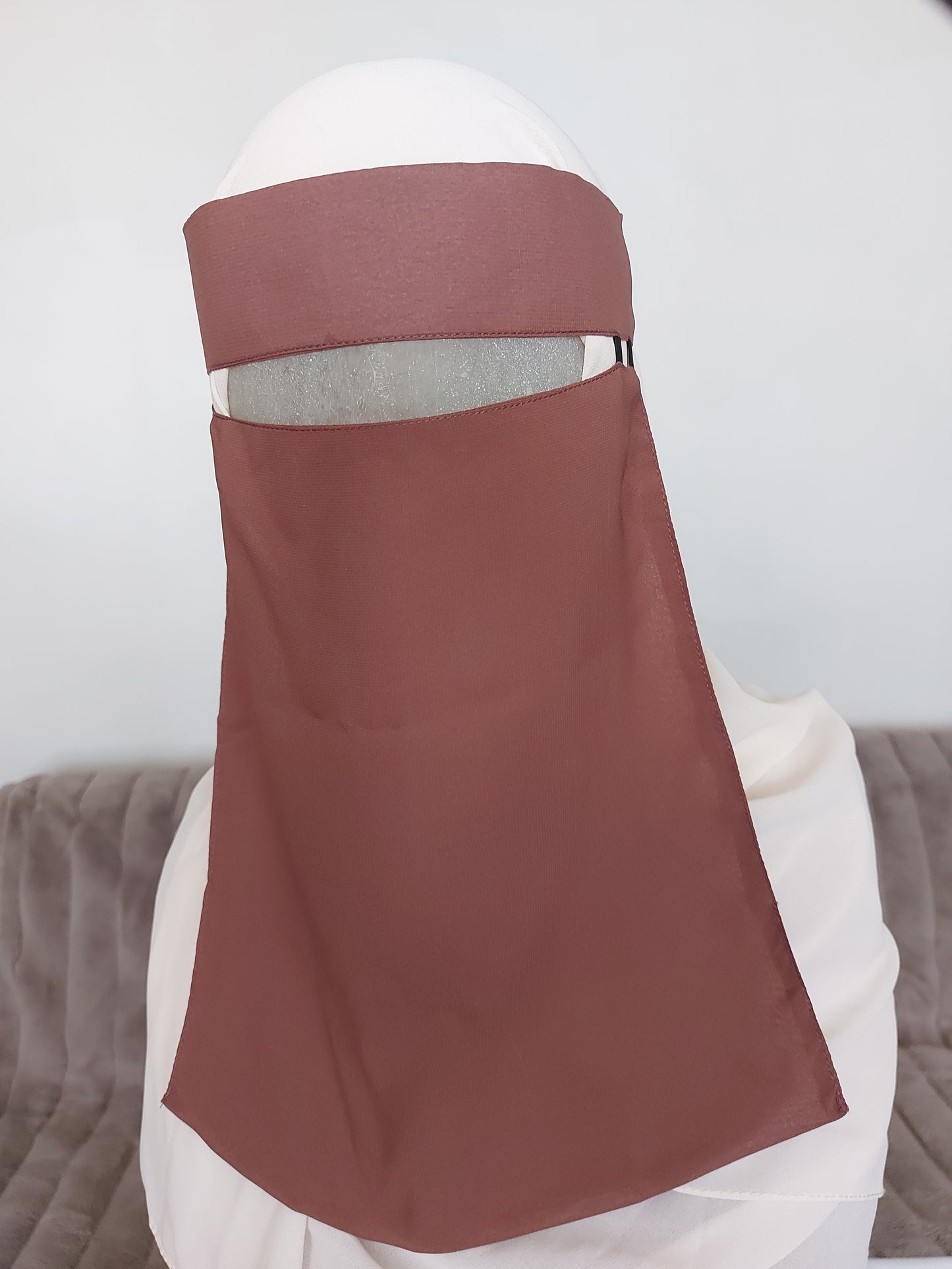 One layer coloured chiffon niqab