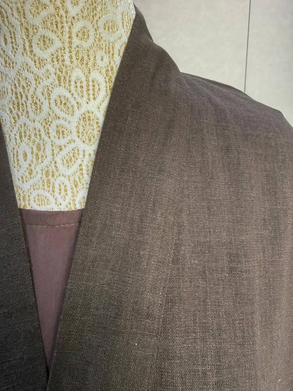 Linen Blend Abaya with Soft Rayon Inner Dress – Espresso, Olive & Tan | Niqabik