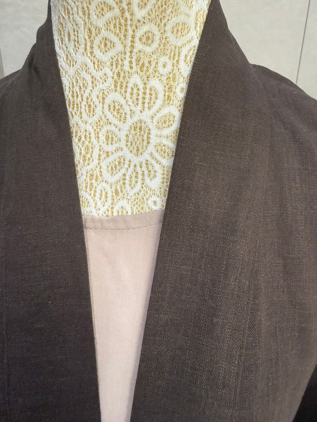 Linen Blend Abaya with Soft Rayon Inner Dress – Espresso, Olive & Tan | Niqabik