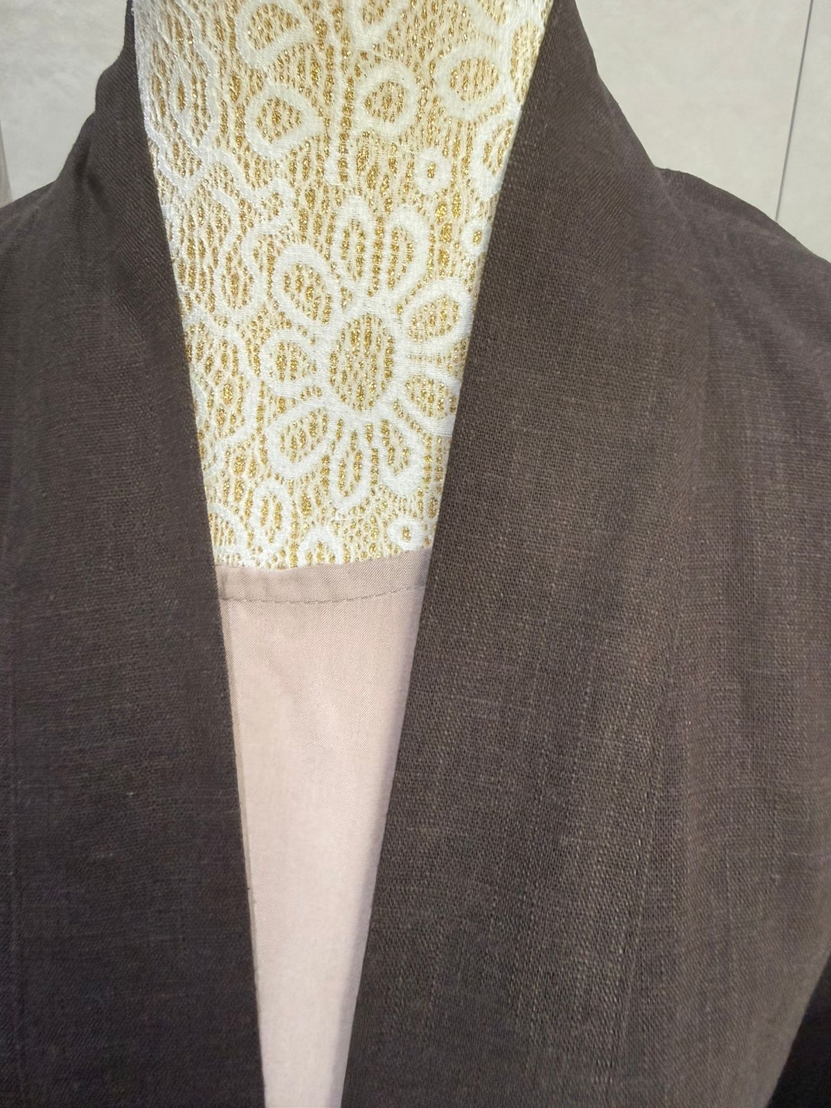 Linen Blend Abaya with Soft Rayon Inner Dress – Espresso, Olive & Tan | Niqabik