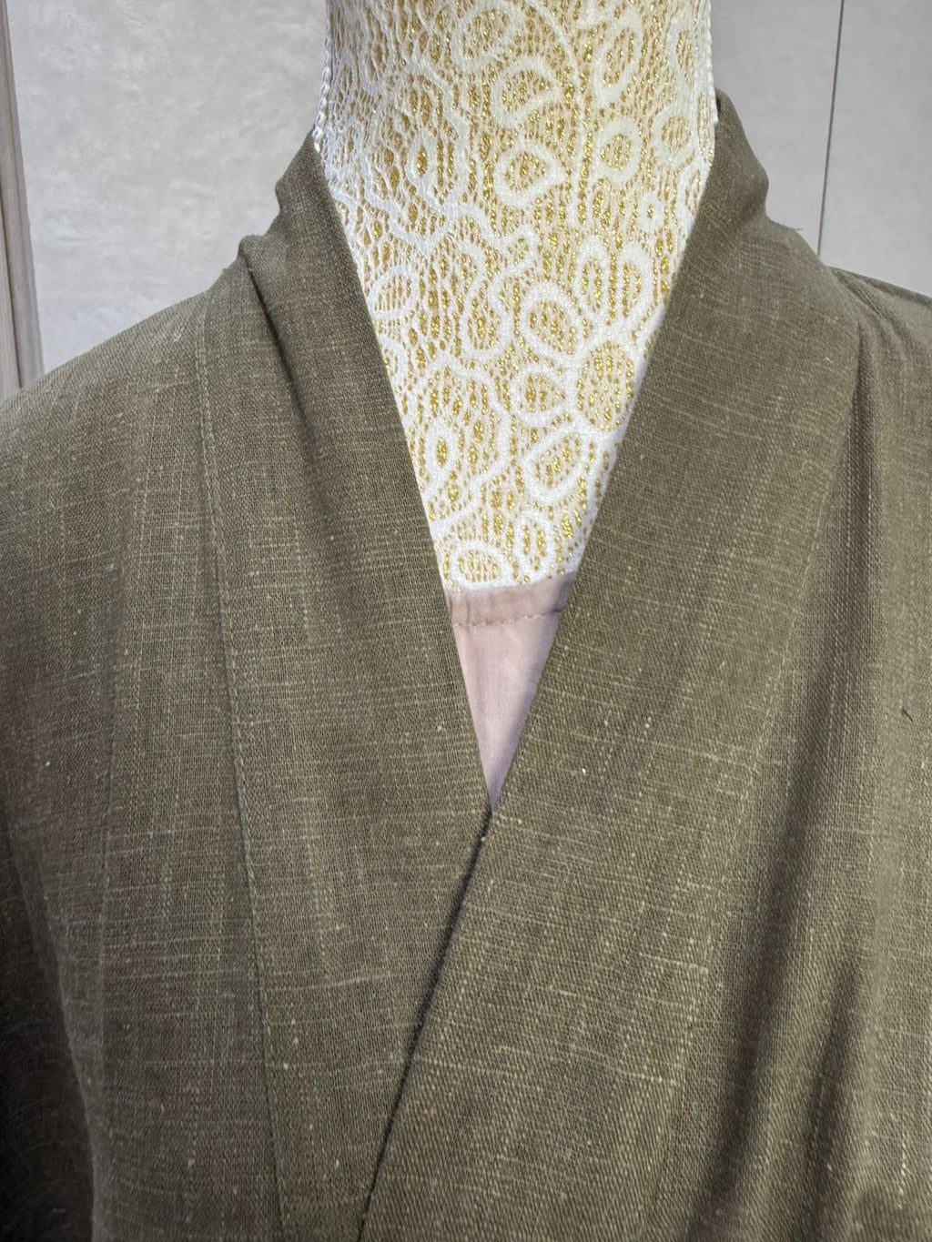 Linen Blend Abaya with Soft Rayon Inner Dress – Espresso, Olive & Tan | Niqabik