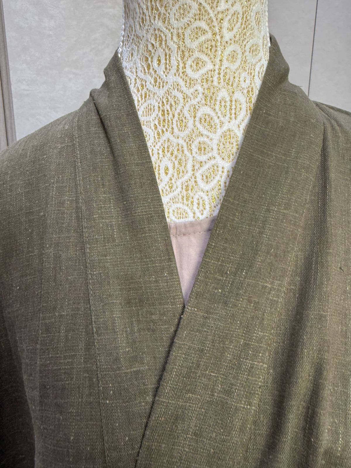 Linen Blend Abaya with Soft Rayon Inner Dress – Espresso, Olive & Tan | Niqabik