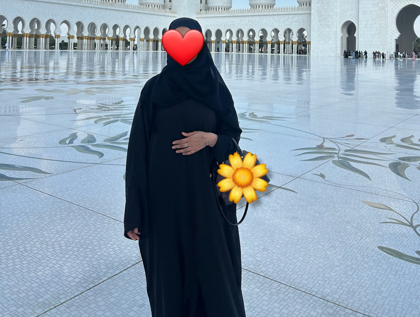 Black Front Buttoned Nida Abaya With Pockets