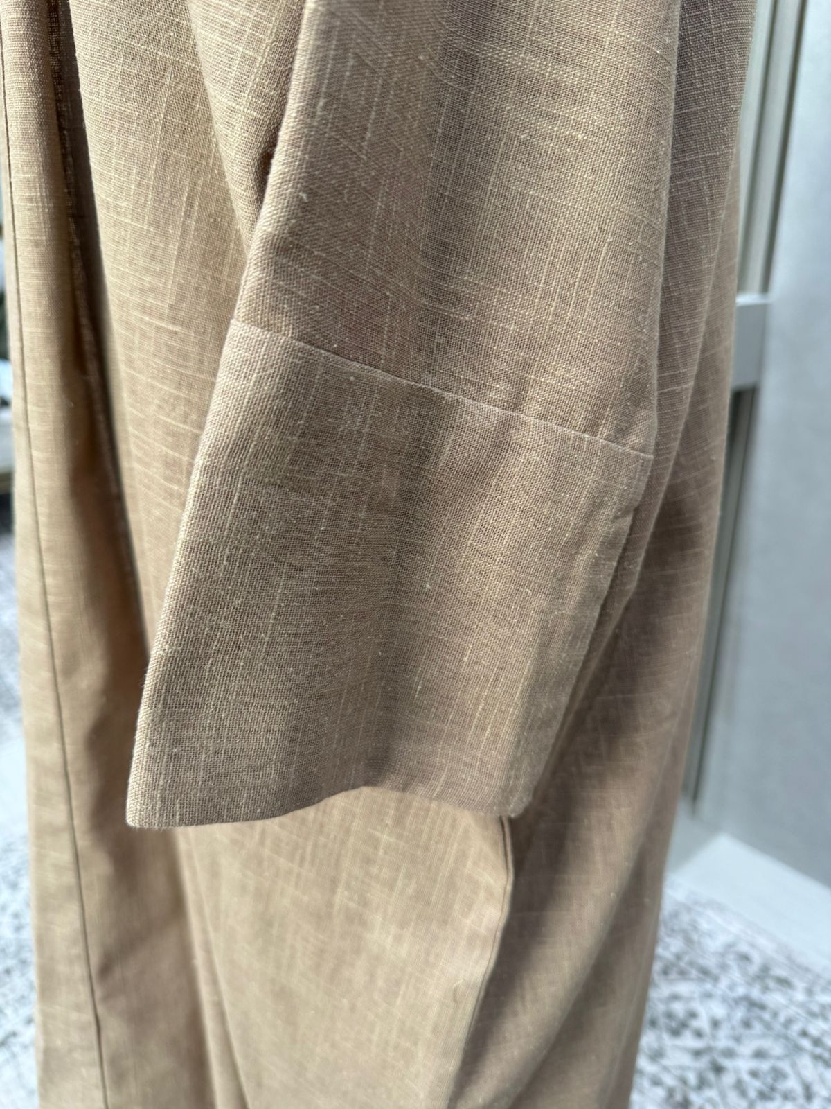 Linen Blend Abaya with Soft Rayon Inner Dress – Espresso, Olive & Tan | Niqabik
