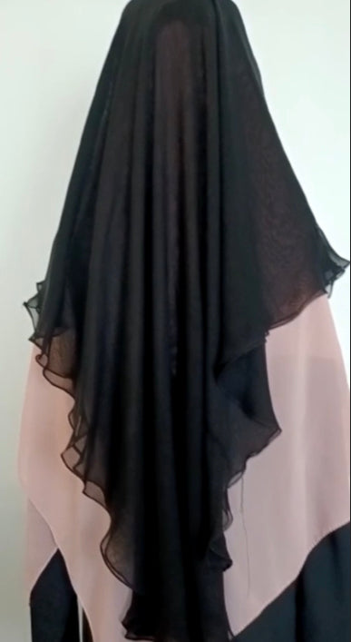 Niqab with double layers extra long veilĺ